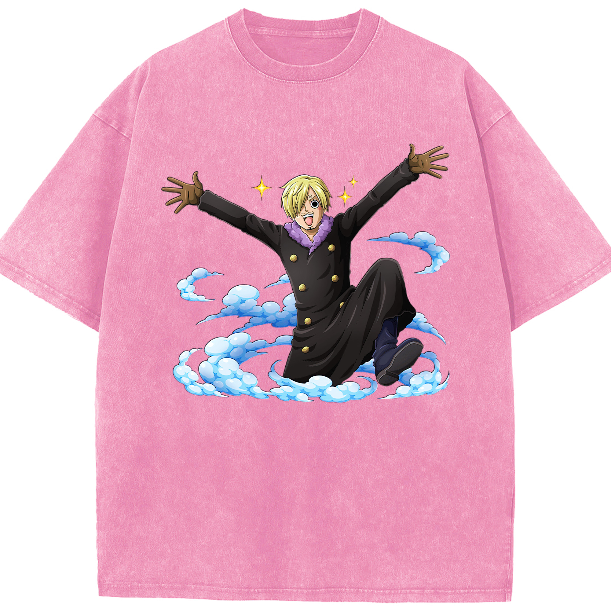 ワンピース サンジ ONE PIECE Sanji 綿100% ヴィンテージ風 半袖Tシャツ（フロントプリント）